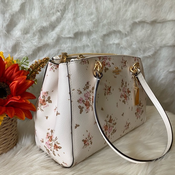 COACH ETTA CARRYALL WITH ROSE BOUQUET PRINT - Picture 3 of 8